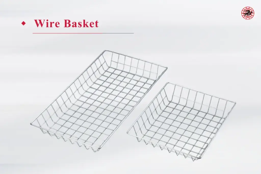 An example of wire baskets.